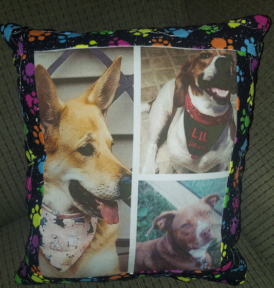 Quilted photo pillow